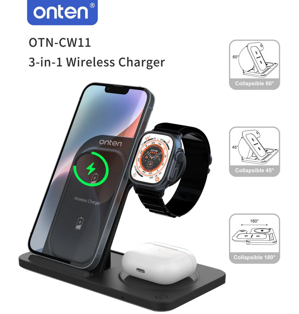 ONTEN 3-IN-1 Wireless Charger OTN-CW11 ONTEN 3-IN-1 Wireless Charger OTN-CW11